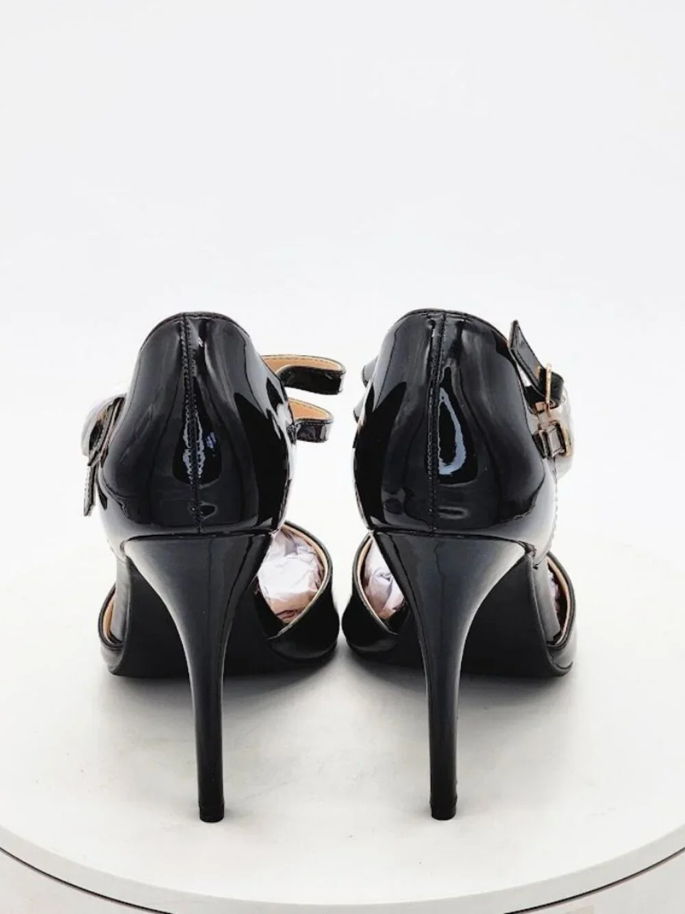 Journee Collection Tru Black Patent T-Strap Stiletto Pumps Women's Size 8.5
